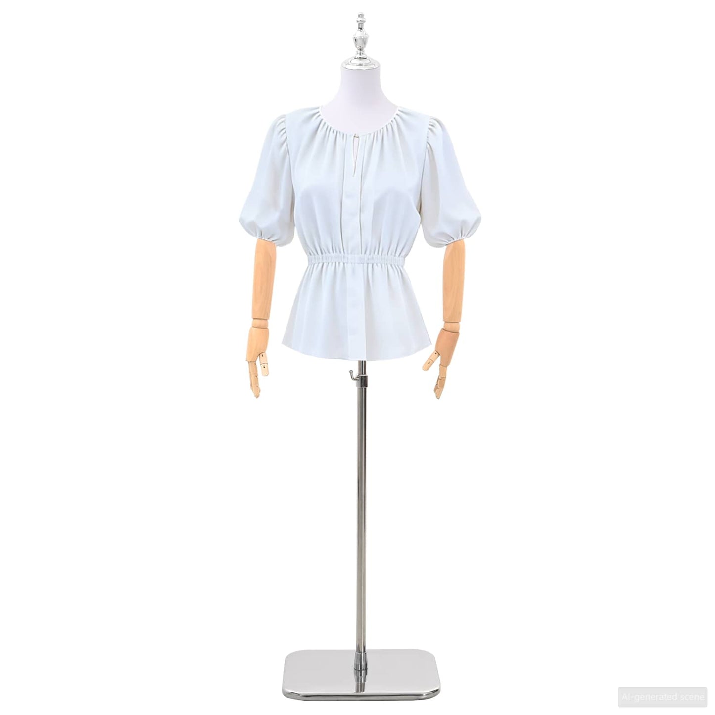 Adjustable 165-213 cm Mannequin with Base Female PP White