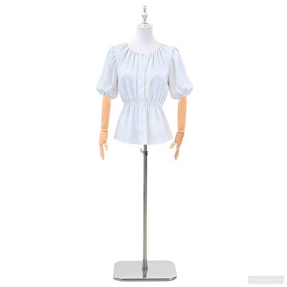 Adjustable 165-213 cm Mannequin with Base Female PP White