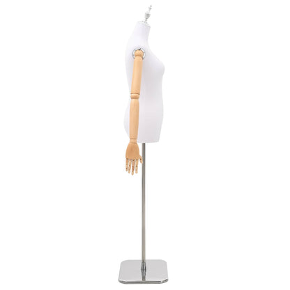 Adjustable 165-213 cm Mannequin with Base Female PP White