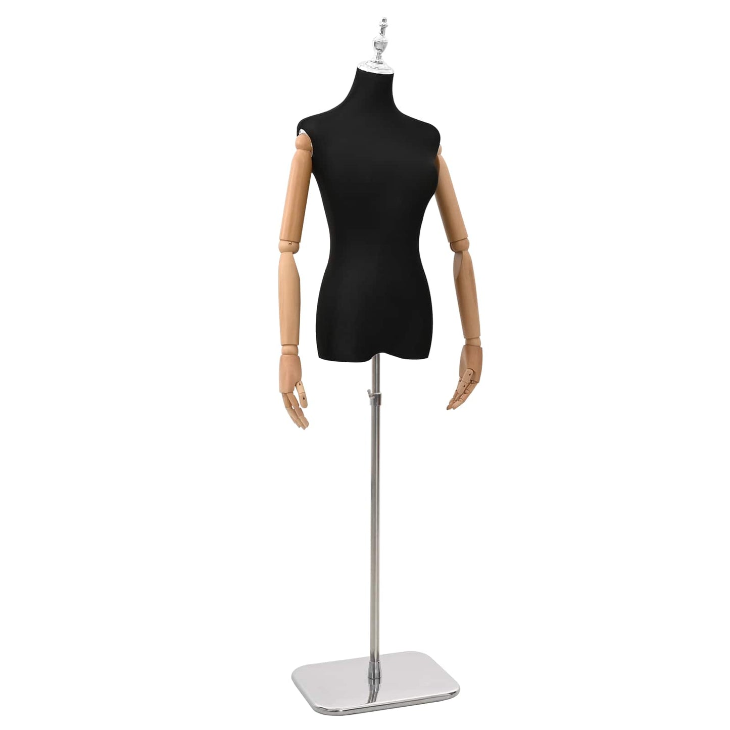 Adjustable 165-213 cm Mannequin with Base Female PP Black