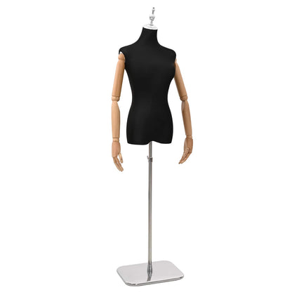 Adjustable 165-213 cm Mannequin with Base Female PP Black