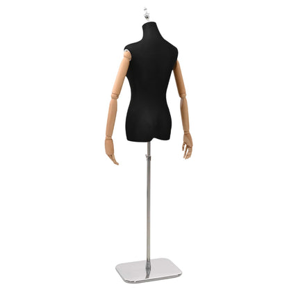 Adjustable 165-213 cm Mannequin with Base Female PP Black