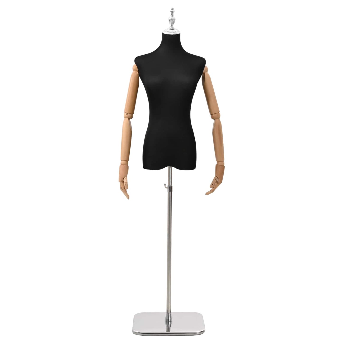 Adjustable 165-213 cm Mannequin with Base Female PP Black