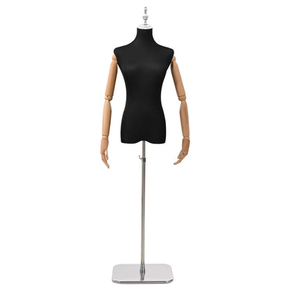 Adjustable 165-213 cm Mannequin with Base Female PP Black