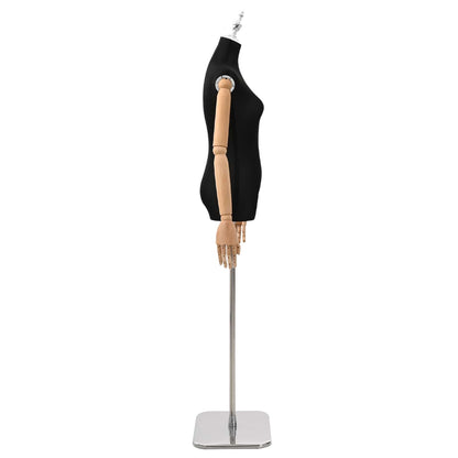 Adjustable 165-213 cm Mannequin with Base Female PP Black