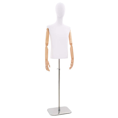 Adjustable 170-218 cm Mannequin with Base Male PP White