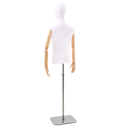 Adjustable 170-218 cm Mannequin with Base Male PP White