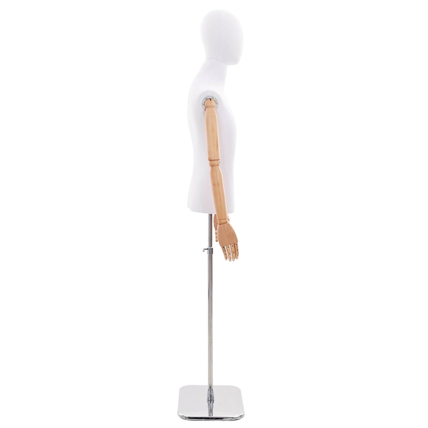 Adjustable 170-218 cm Mannequin with Base Male PP White