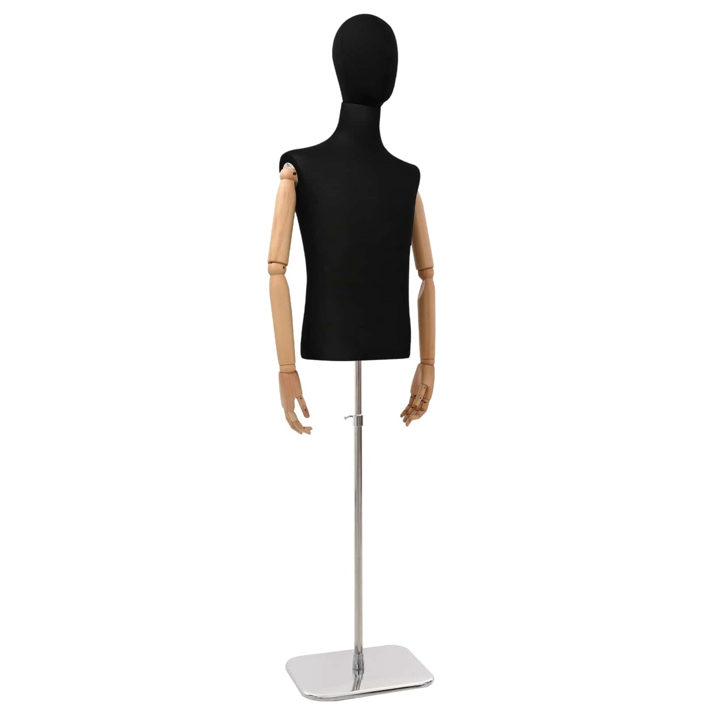 Adjustable 170-218 cm Mannequin with Base Male PP Black