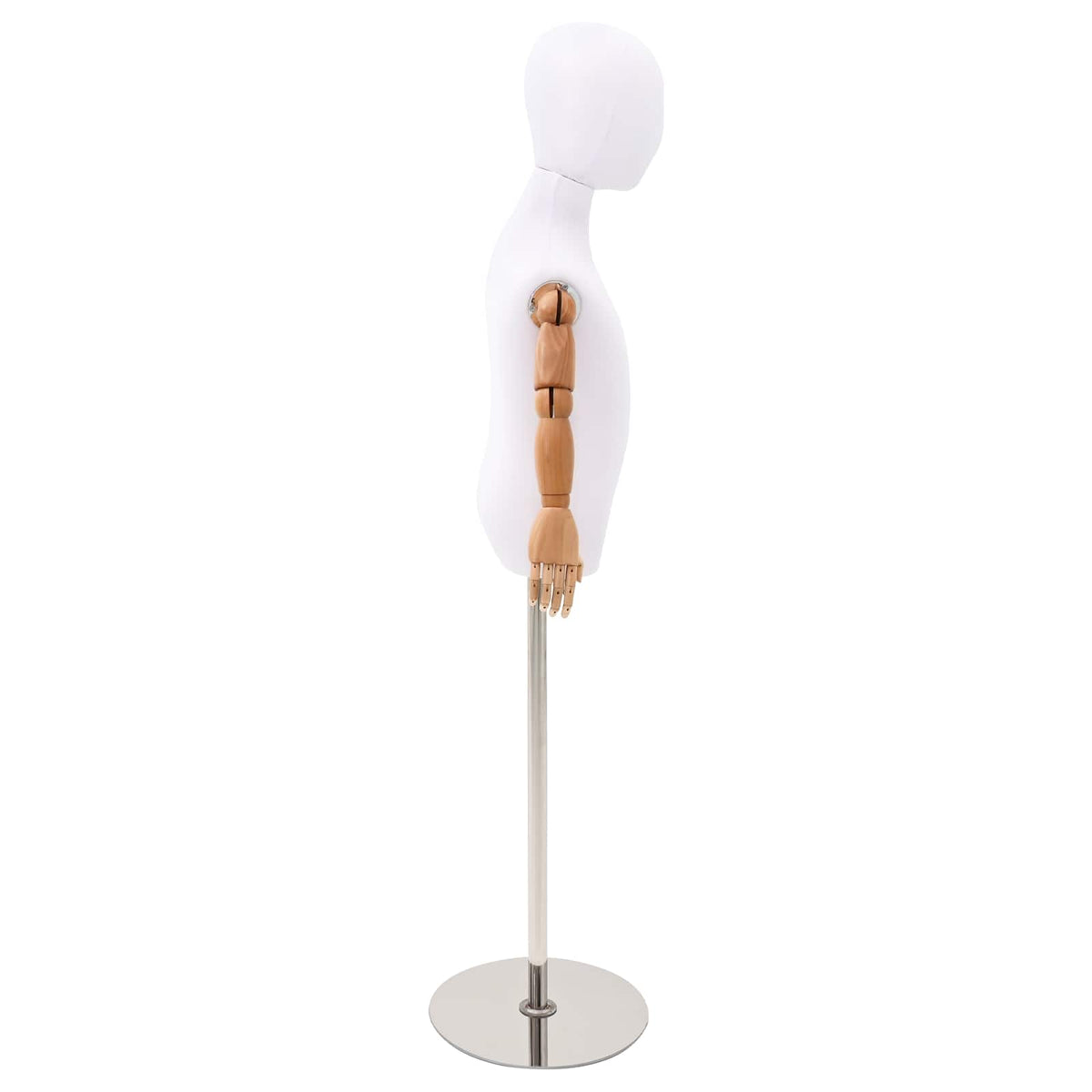 Adjustable 120-150 cm Mannequin with Base Unisex PP White