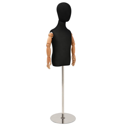 Adjustable 120-150 cm Mannequin with Base Unisex PP Black