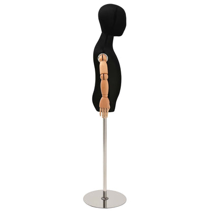 Adjustable 120-150 cm Mannequin with Base Unisex PP Black