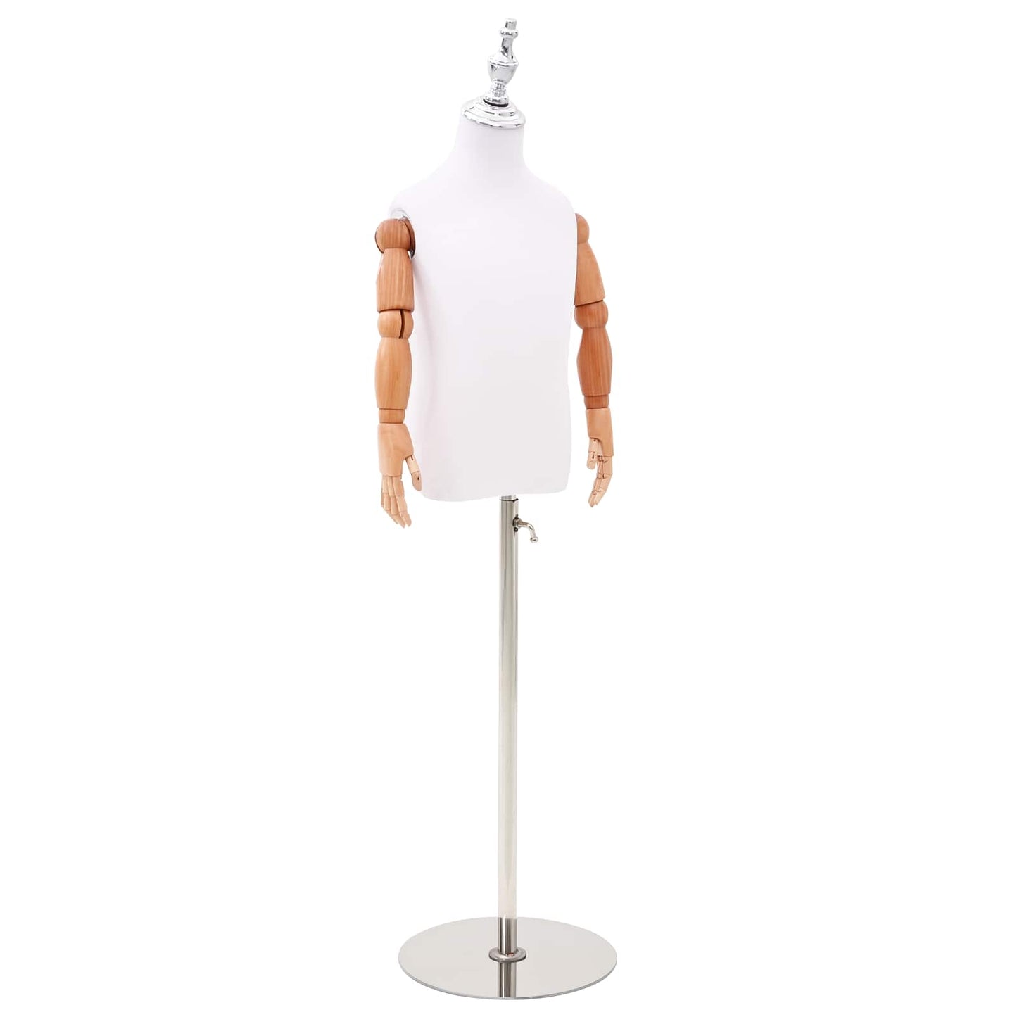 Adjustable 120-150 cm Mannequin with Base Unisex PP White