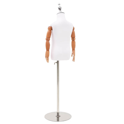 Adjustable 120-150 cm Mannequin with Base Unisex PP White