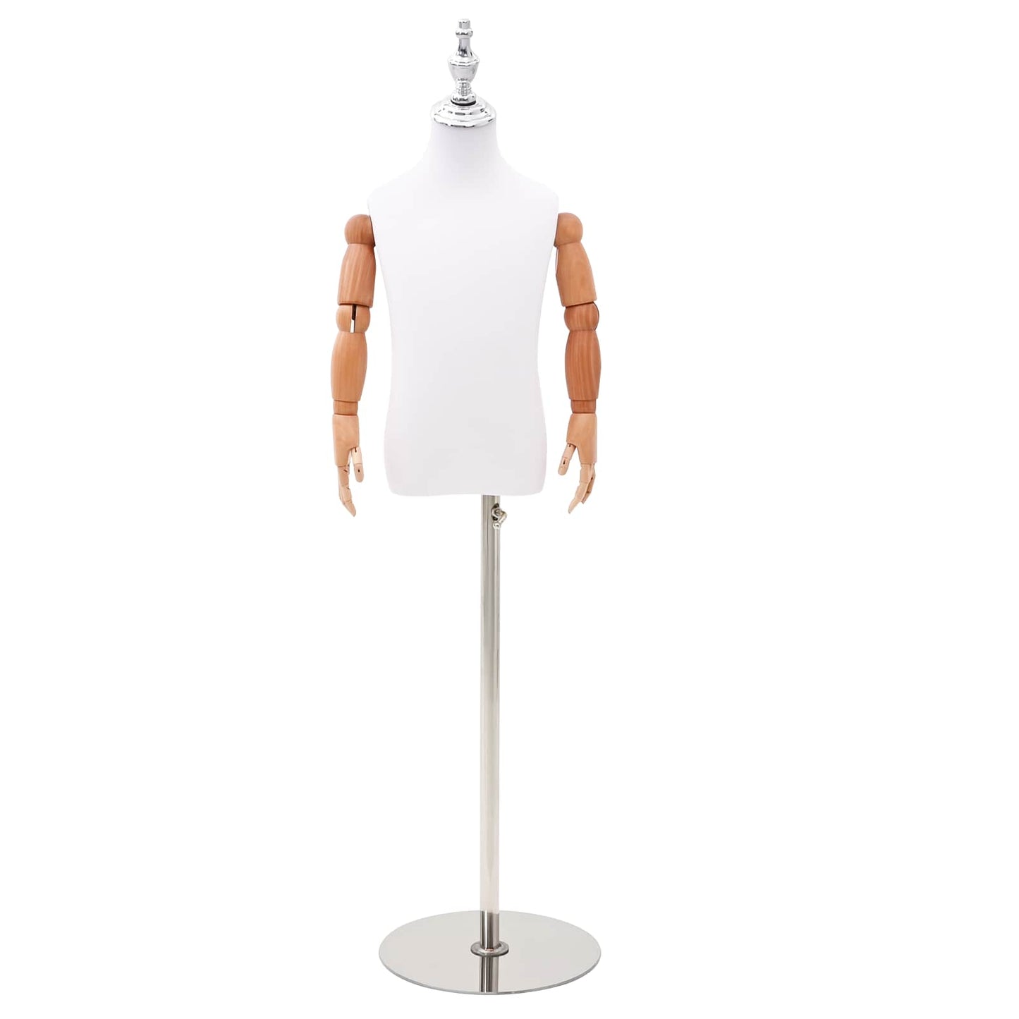 Adjustable 120-150 cm Mannequin with Base Unisex PP White