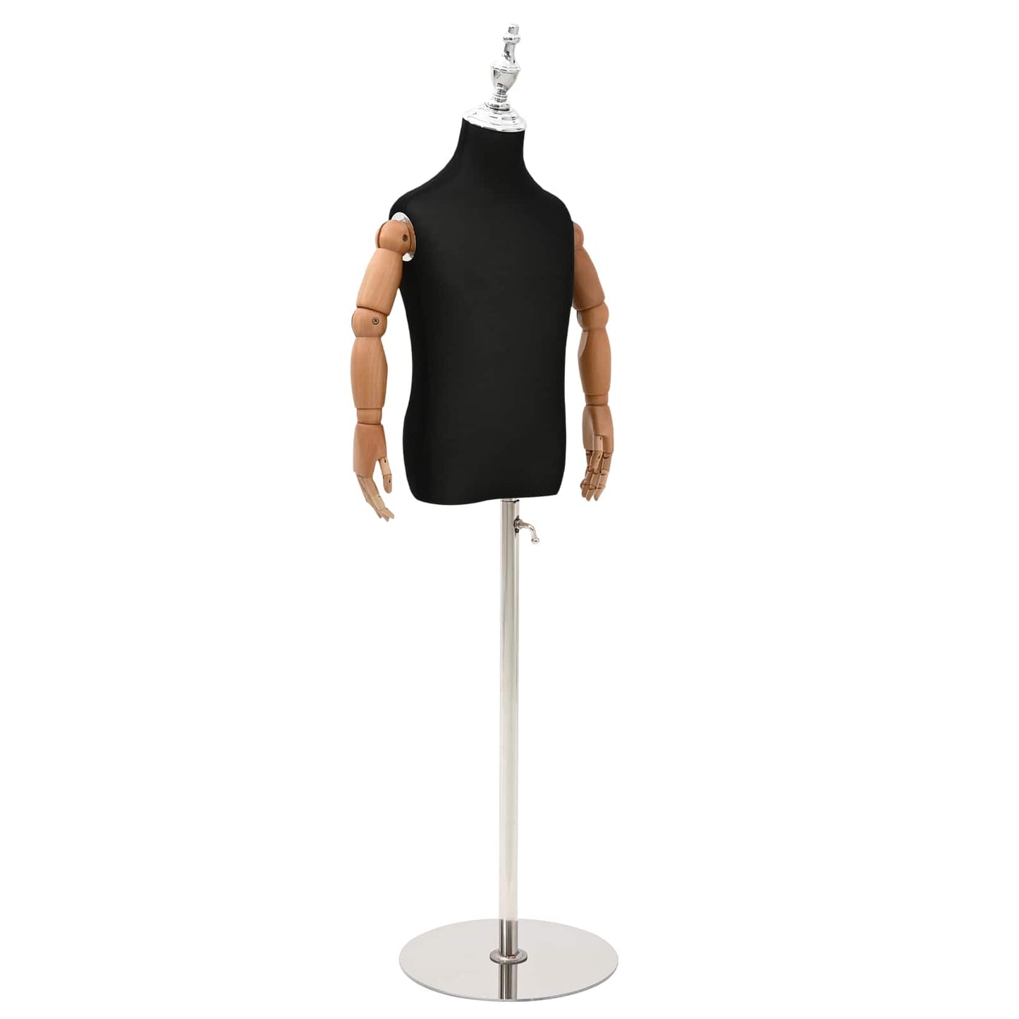 Adjustable 120-150 cm Mannequin with Base Unisex PP Black