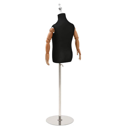 Adjustable 120-150 cm Mannequin with Base Unisex PP Black