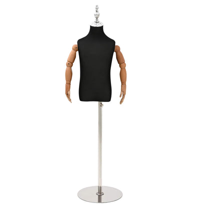 Adjustable 120-150 cm Mannequin with Base Unisex PP Black