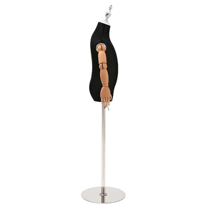 Adjustable 120-150 cm Mannequin with Base Unisex PP Black