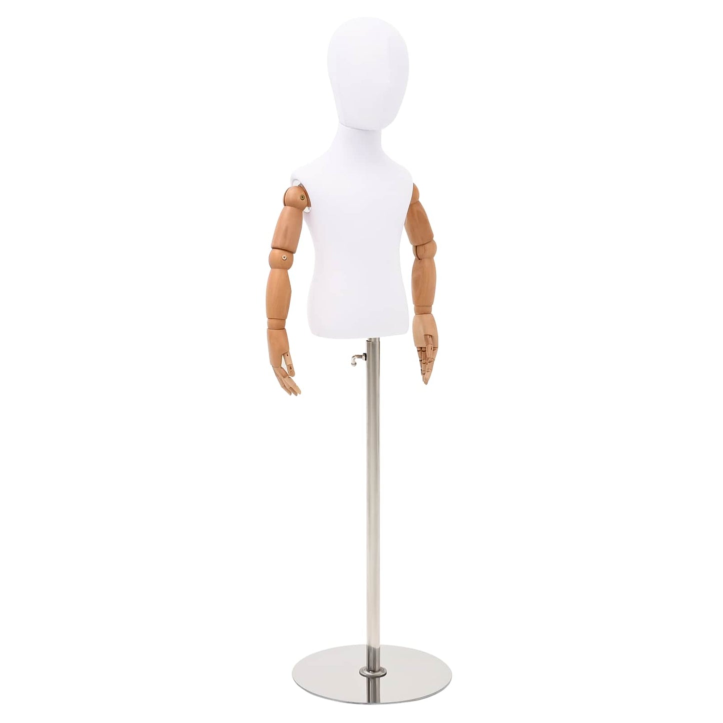Adjustable 120-157 cm Mannequin with Base Unisex PP White