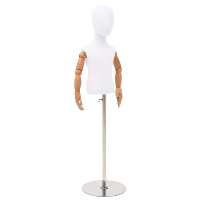 Adjustable 120-157 cm Mannequin with Base Unisex PP White