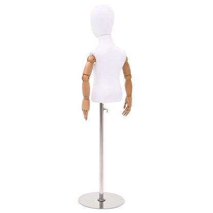 Adjustable 120-157 cm Mannequin with Base Unisex PP White