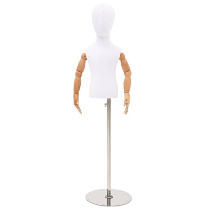 Adjustable 120-157 cm Mannequin with Base Unisex PP White
