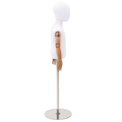 Adjustable 120-157 cm Mannequin with Base Unisex PP White
