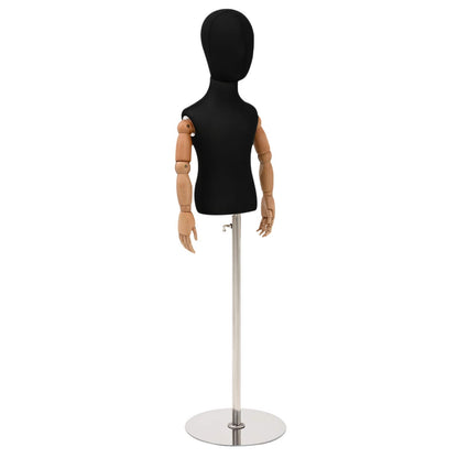 Adjustable 120-157 cm Mannequin with Base Unisex PP Black
