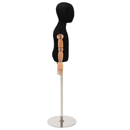 Adjustable 120-157 cm Mannequin with Base Unisex PP Black