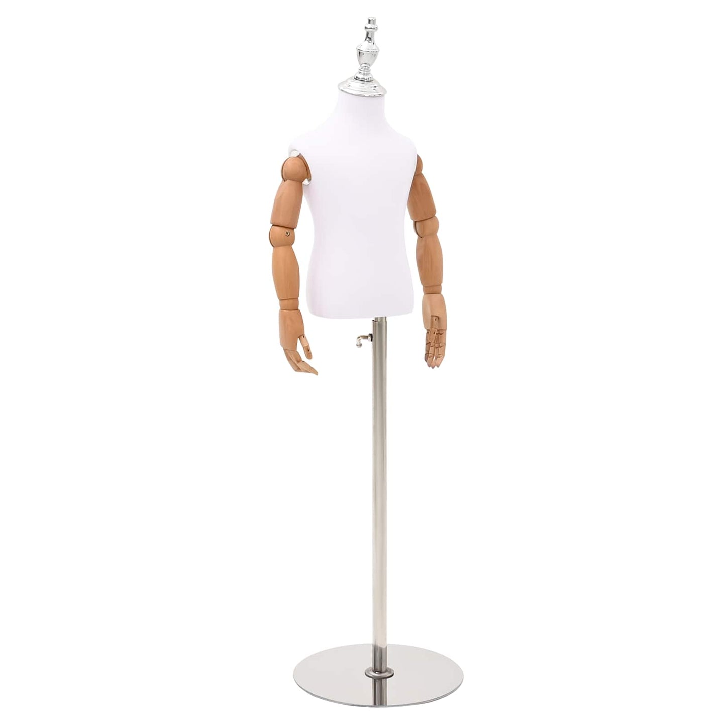 Adjustable 120-157 cm Mannequin with Base Unisex PP White