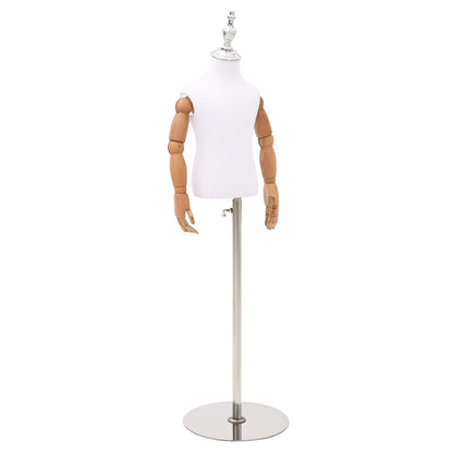 Adjustable 120-157 cm Mannequin with Base Unisex PP White