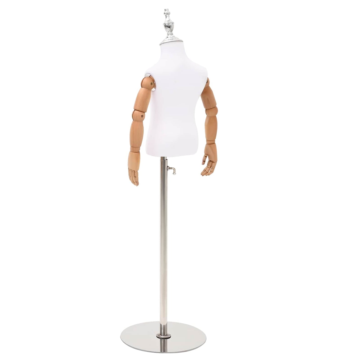 Adjustable 120-157 cm Mannequin with Base Unisex PP White