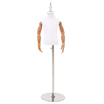 Adjustable 120-157 cm Mannequin with Base Unisex PP White