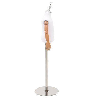 Adjustable 120-157 cm Mannequin with Base Unisex PP White