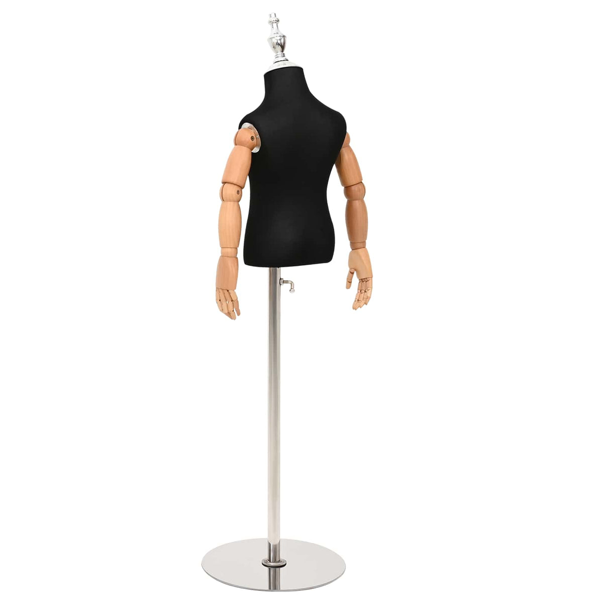 Adjustable 120-157 cm Mannequin with Base Unisex PP Black