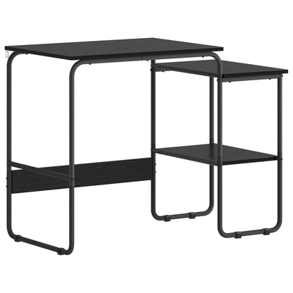 Desk with Storage Black Oak 100 x 50 x 75 cm