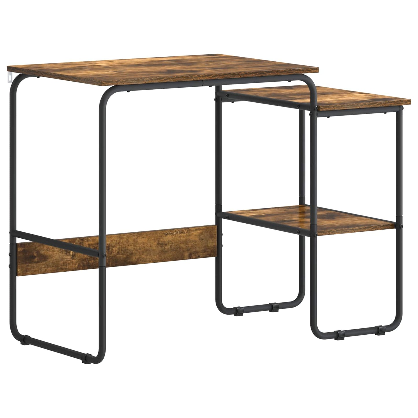 Desk with Storage Smoked Oak 100 x 50 x 75 cm