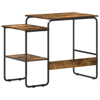 Desk with Storage Smoked Oak 100 x 50 x 75 cm