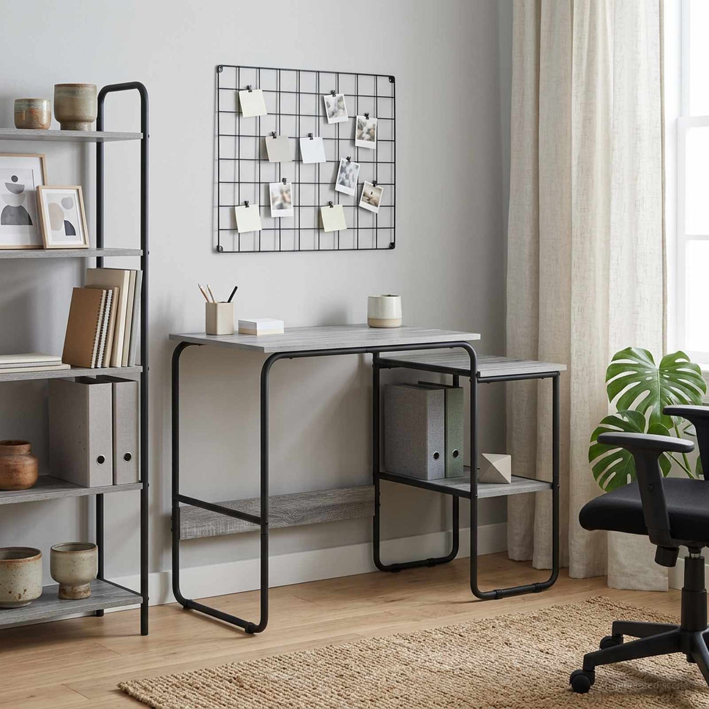 Desk with Storage Grey Sonoma 100 x 50 x 75 cm