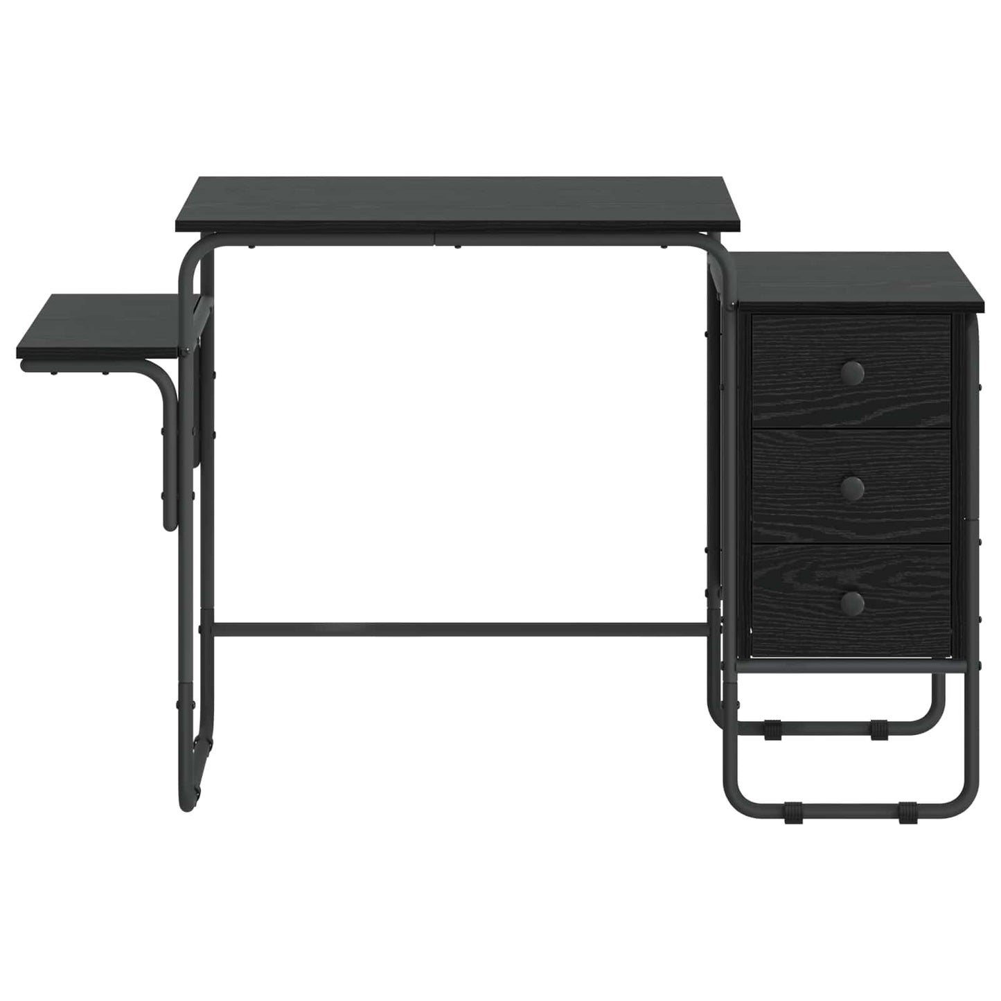 Desk with Storage Black Oak 120 x 50 x 75 cm