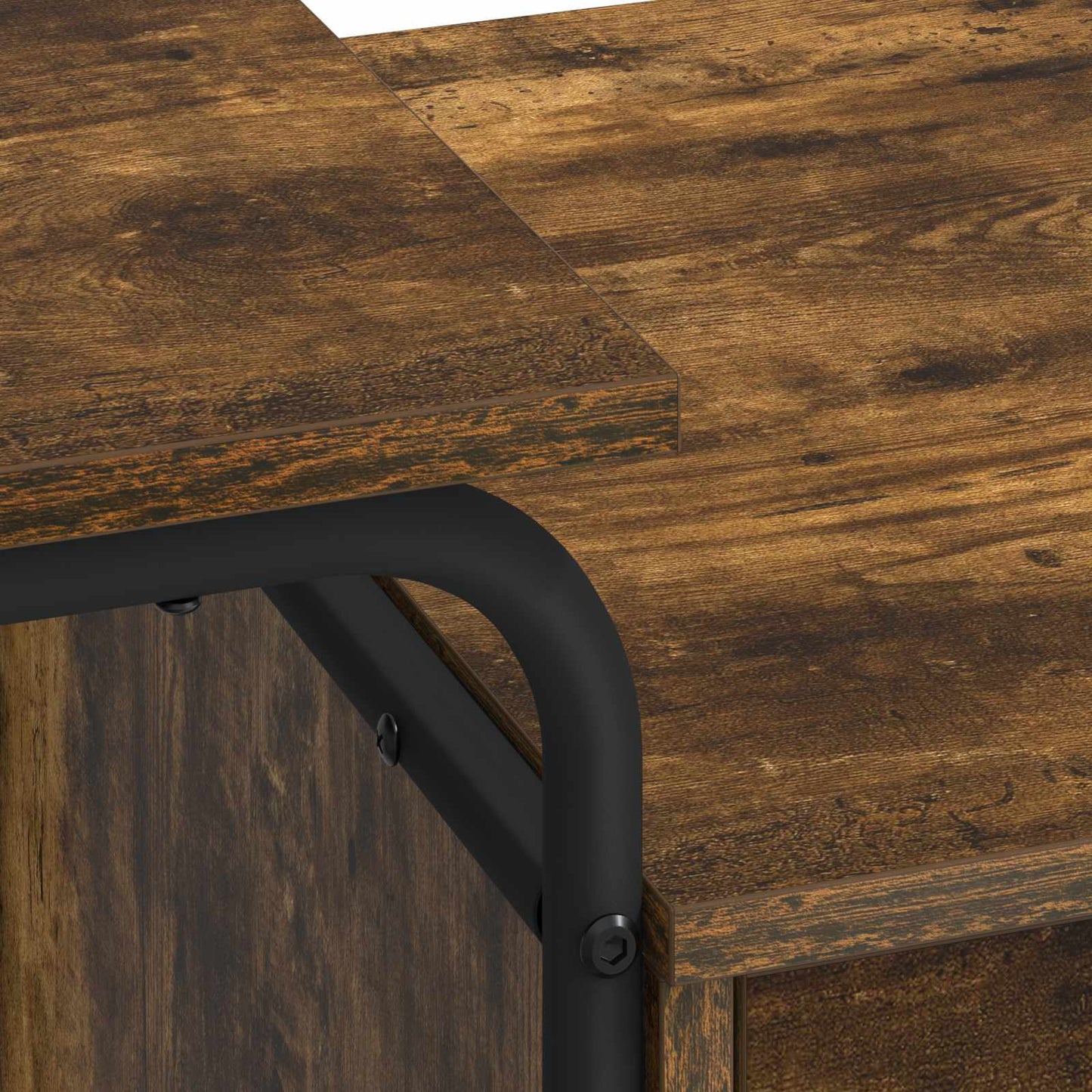 Desk with Storage Smoked Oak 120 x 50 x 75 cm