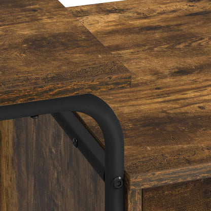 Desk with Storage Smoked Oak 120 x 50 x 75 cm