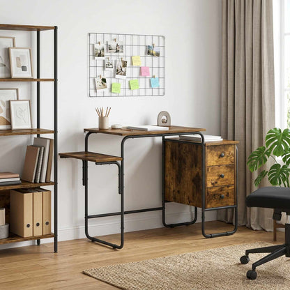 Desk with Storage Smoked Oak 120 x 50 x 75 cm