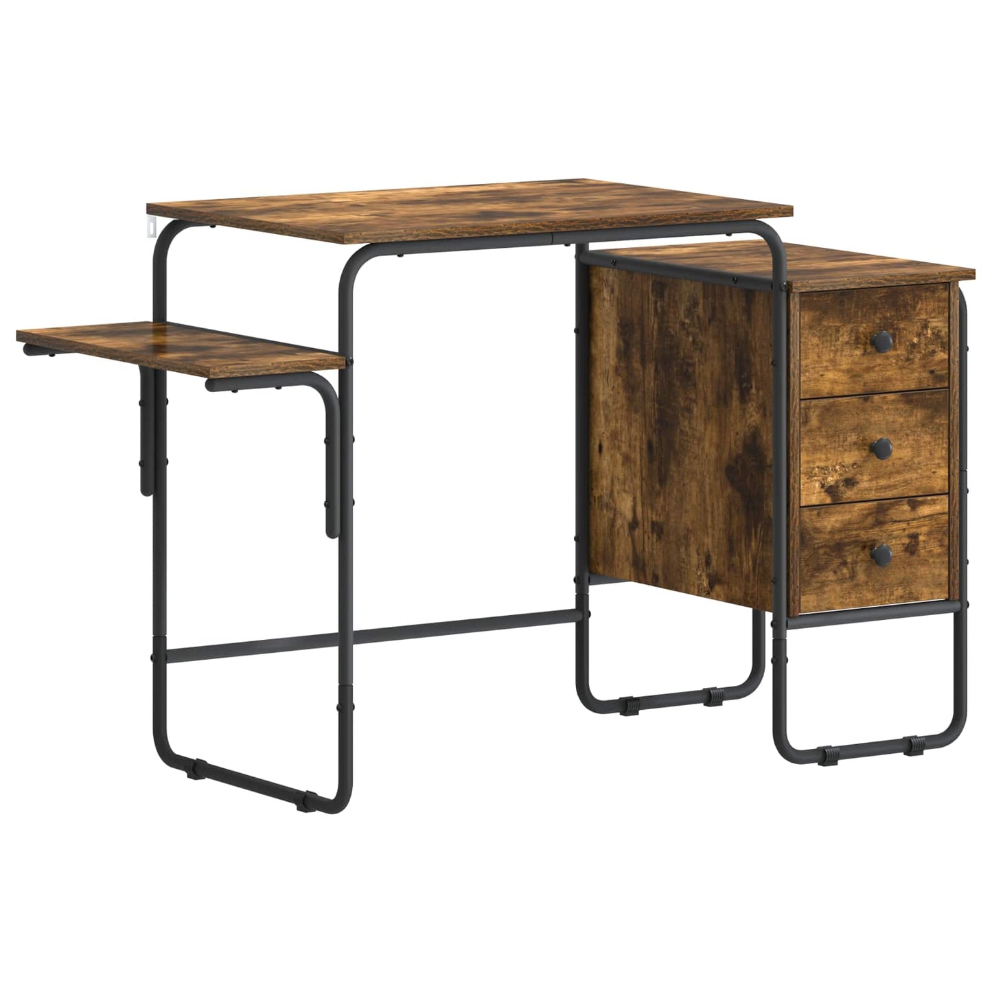 Desk with Storage Smoked Oak 120 x 50 x 75 cm
