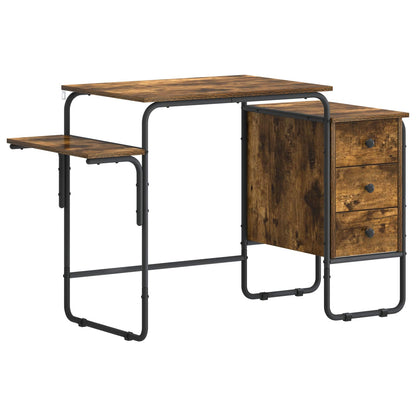 Desk with Storage Smoked Oak 120 x 50 x 75 cm