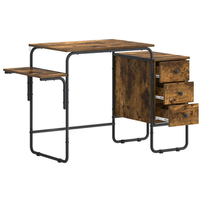 Desk with Storage Smoked Oak 120 x 50 x 75 cm