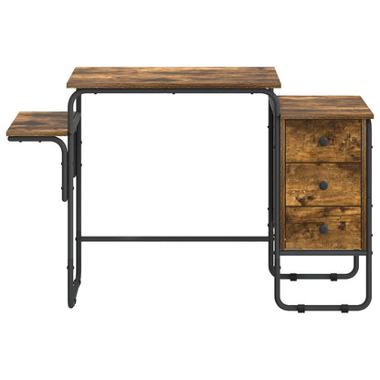 Desk with Storage Smoked Oak 120 x 50 x 75 cm