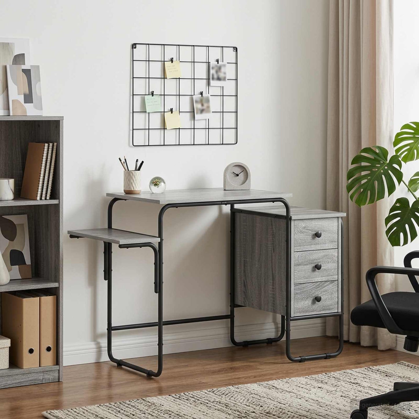 Desk with Storage Grey Sonoma 120 x 50 x 75 cm