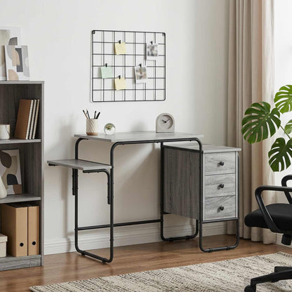 Desk with Storage Grey Sonoma 120 x 50 x 75 cm